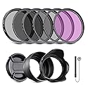 NEEWER 46mm ND Filter Pack and Lens Accessories, ND2 ND4 ND8 UV FLD CPL Filter Kit with Lens Cap