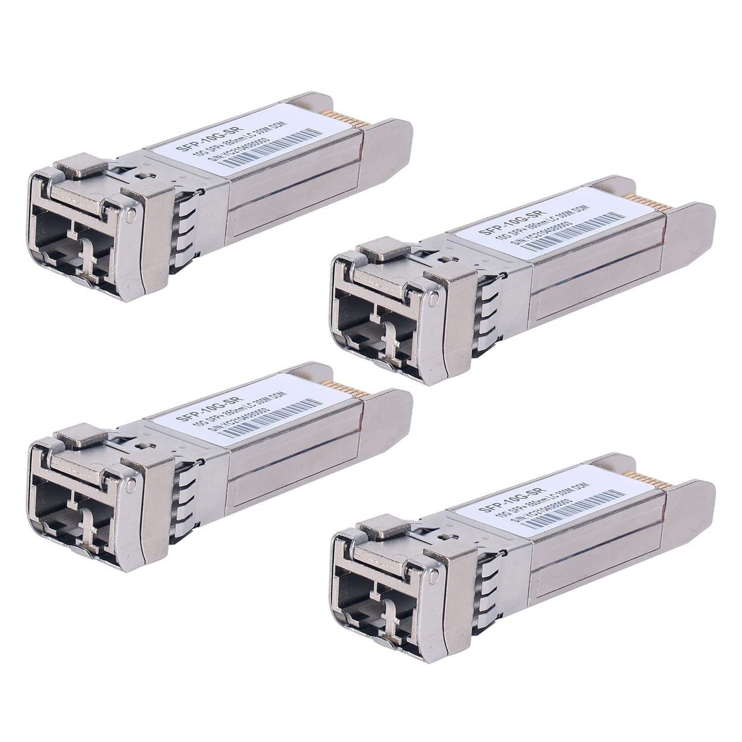 4Pack 10GBase-SR SFP+ Transceiver, SFP Multi-Mode LC Module, 10G 850nm MMF up to 300 Meters, Compatible with Cisco SFP-10G-SR,Meraki