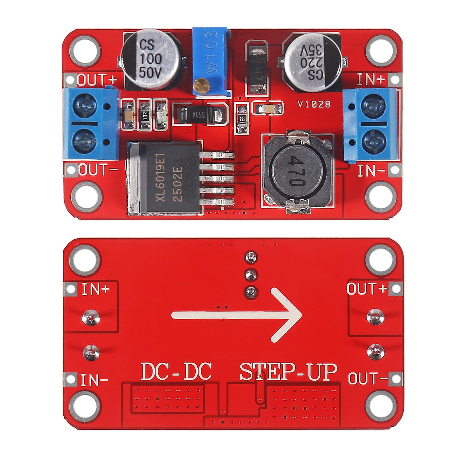 JUZITAO 6PCS XL6019 DC to DC Boost Converter 5A High Power Current Step Up 5V 6V 12V 24V 3-35V to 5-40V Boost Buck Adjustable Voltage Regulator Power…