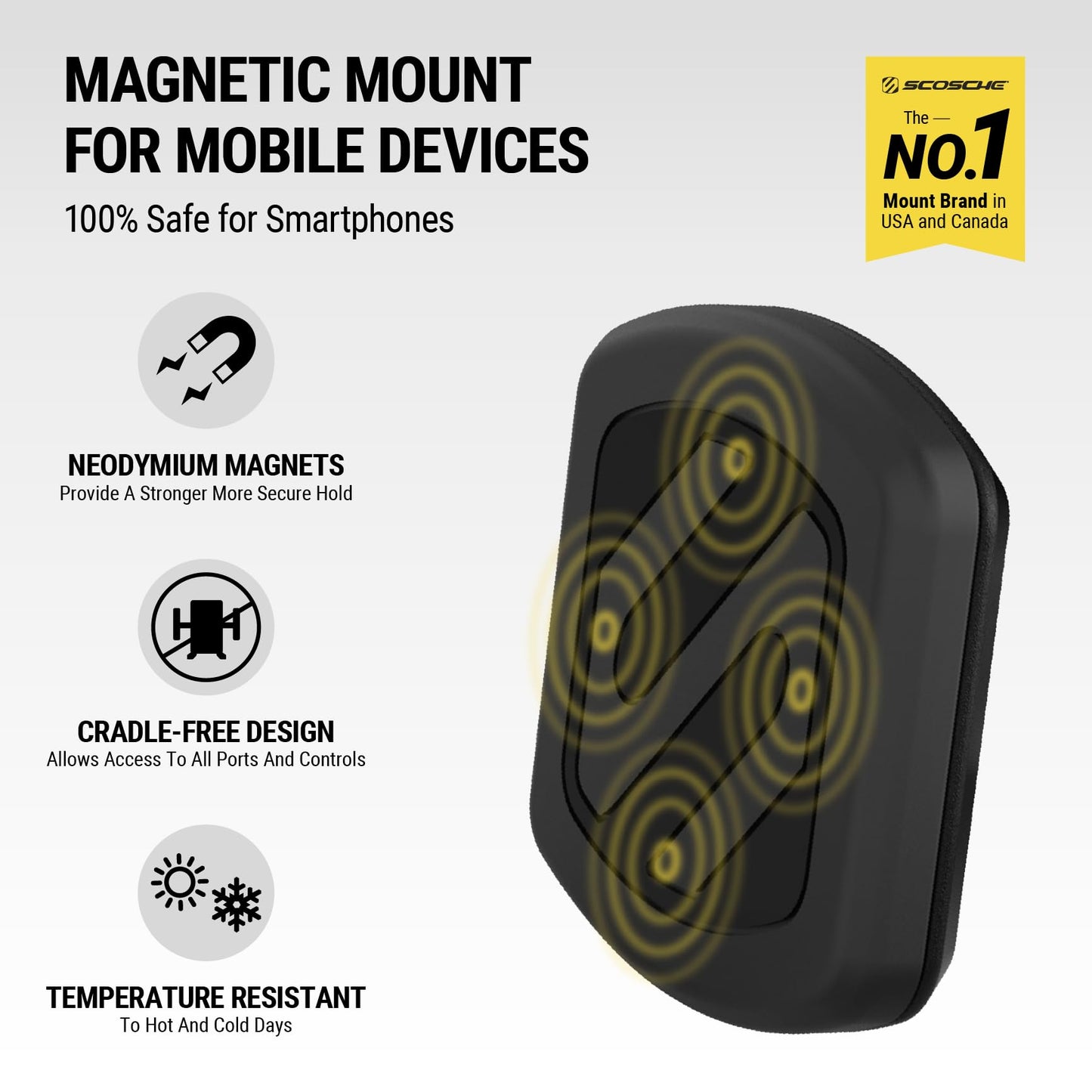 Scosche MAGVM2I MagicMount Magnetic Car Phone Holder, Strong Magnet Car Mount for iPhone and Android, Secure Magnetic Cell Phone Mount for Air Vent