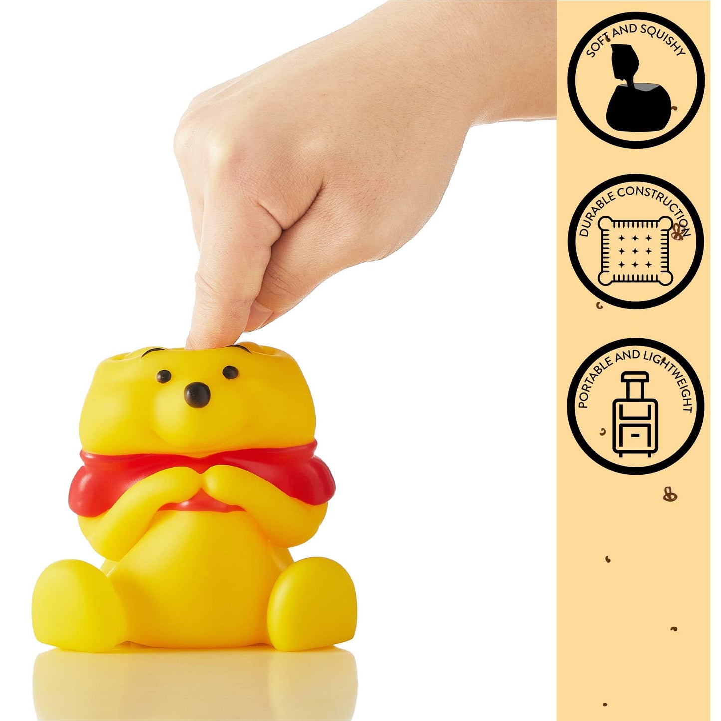 Disney Winnie The Pooh Squishy Mood Night Light 6" LED Soft Mood Lamp for Decor, Kids Bedrooms, Collectors & Gift Giving