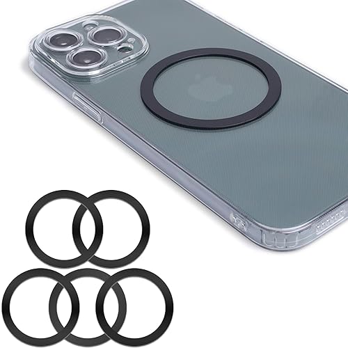 Wannap Magnetic Wireless Charger Universal Metal Rings - 5pcs,for MagSafe-Compatible Charger on iPhone 14/13/12 Pro/Max/Mini Case and Samsung Galaxy