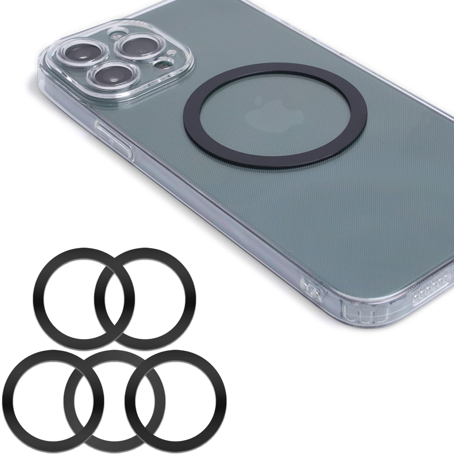 Wannap Magnetic Wireless Charger Universal Metal Rings - 5pcs,for MagSafe-Compatible Charger on iPhone 14/13/12 Pro/Max/Mini Case and Samsung Galaxy