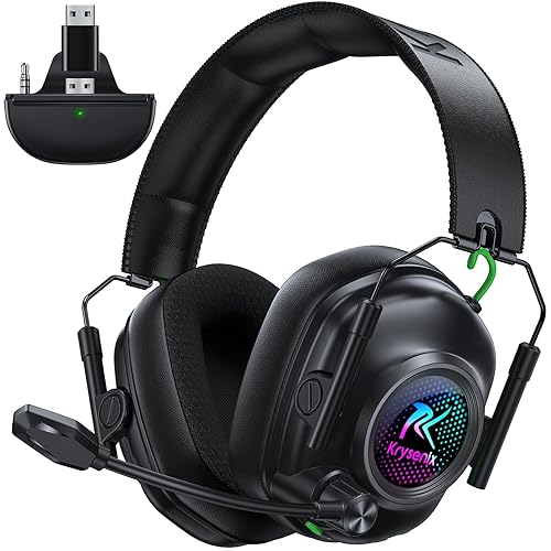 Wireless Gaming Headset for Xbox Series X|S, Xbox One, PC, PS5, PS4, Mac, Switch, 2.4 GHz Wireless & Bluetooth 5.4 Gaming Headphones with Noise