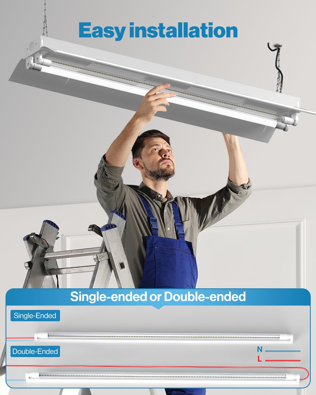 Sunco 20 Pack 4 Foot T8 LED Tube Light Bulbs, 5000K, 20W, Hybrid A+B
