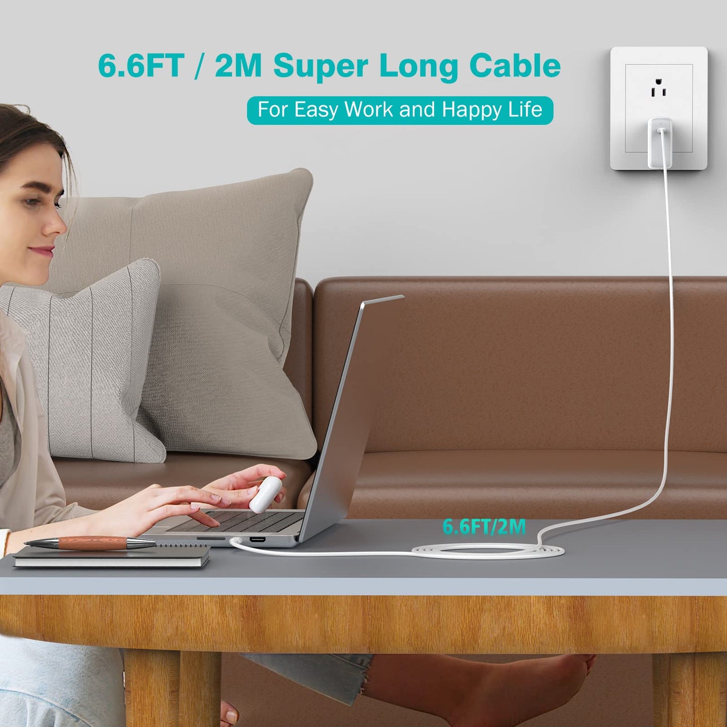 USB C to USB C Cable 100W for MacBook Pro/Air Charger, iPad Pro 13/12.9/11 inch, Air 5/4, Mini 6, iPhone 16/15 Pro Max Plus, Samsung, Type C PPS Fast
