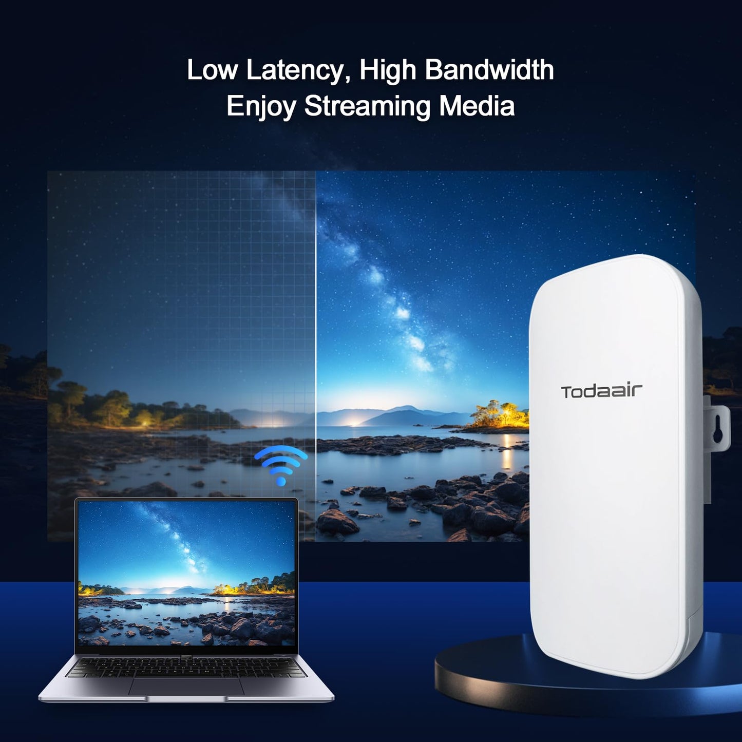 TODAAIR Outdoor WiFi Extender?WiFi Booster | Repeater & AP Mode?IP65 Weatherproof | Up to 300Mbps WiFi Repeater | Easy Set Up WiFi Repeater Wireless