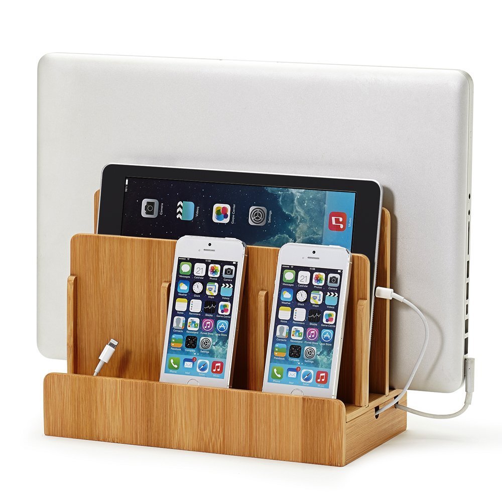 Great Useful Stuff G.U.S. Multi-Device Charging Station Dock & Organizer - Multiple Finishes Available. for Laptops, Tablets, and Phones - Strong