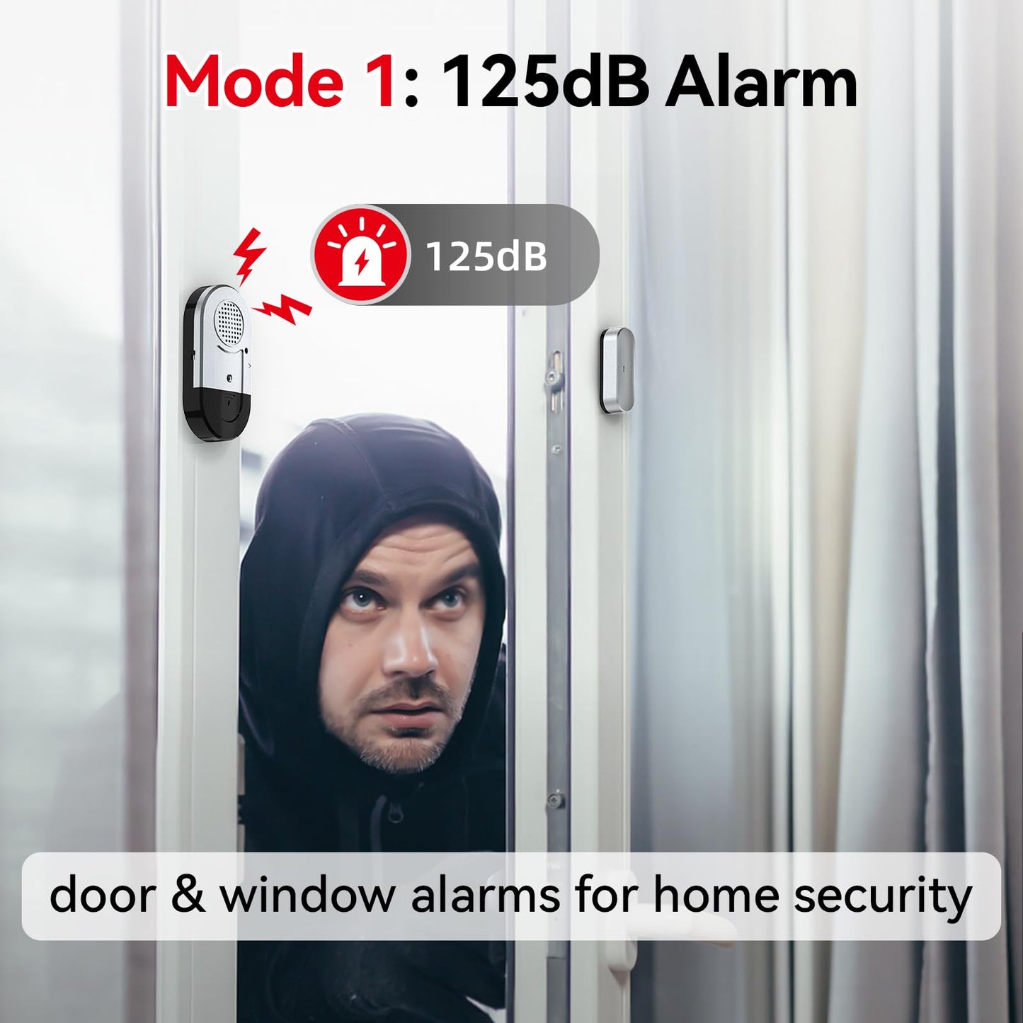 Sanjie Door Window Alarms - 5 Pack,125dB,Volume Control,Window Door Open Alarm Sensors for Kids Safety/Dementia/Pool,Wireless Sensors Keep Your Home