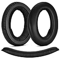 Defean Replacement Ear Pads and Headband Compatible with Sennheiser PC350 HD380 Pro Headphones Earpads/Cushion/Bumper/Cover/Cups/Foam (Protein Leather
