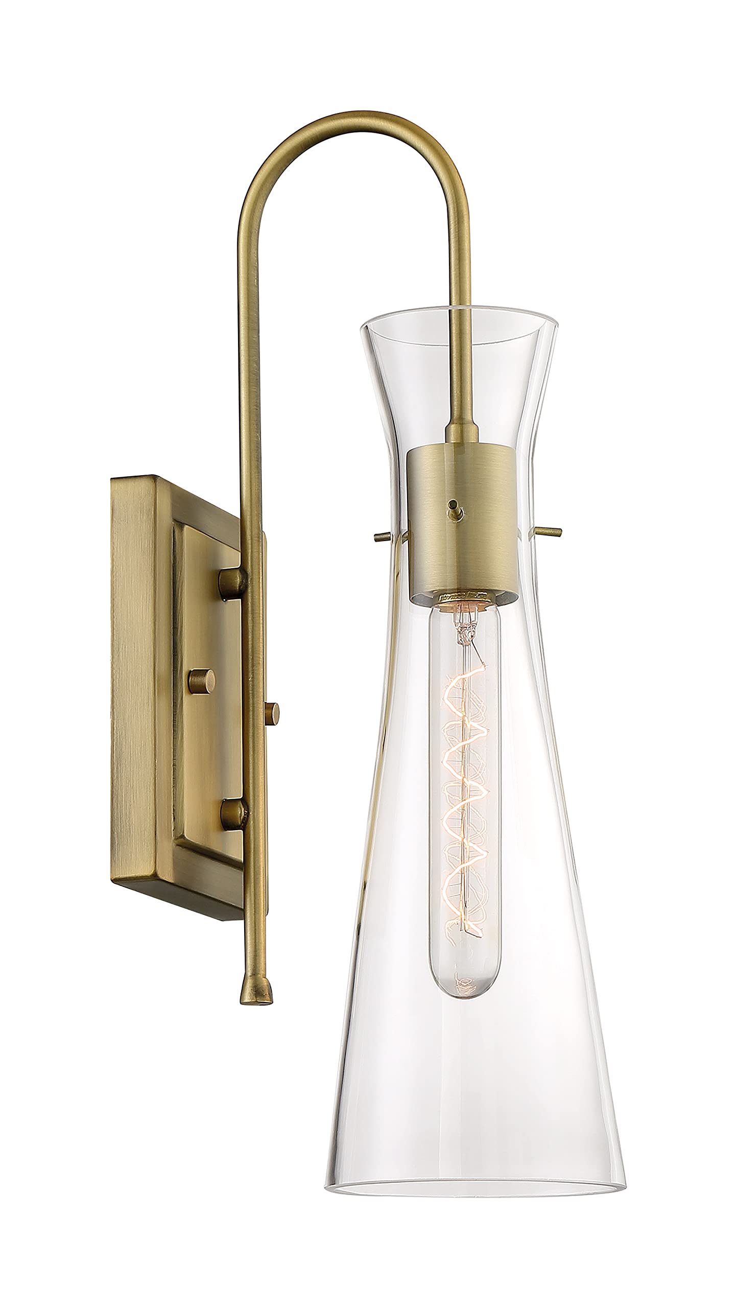 NUVO 60/6857 Bahari 1-Light Fixture Wall Sconce, Vintage Brass