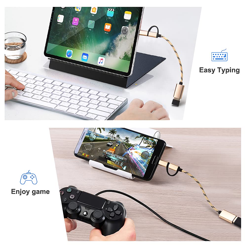 Seminer 2-in-1 USB C/Micro to USB Adapter, USB C to USB, Micro to USB 3.0 OTG Adapter Cable Compatible with iMac Android Google Samsung Galaxy…