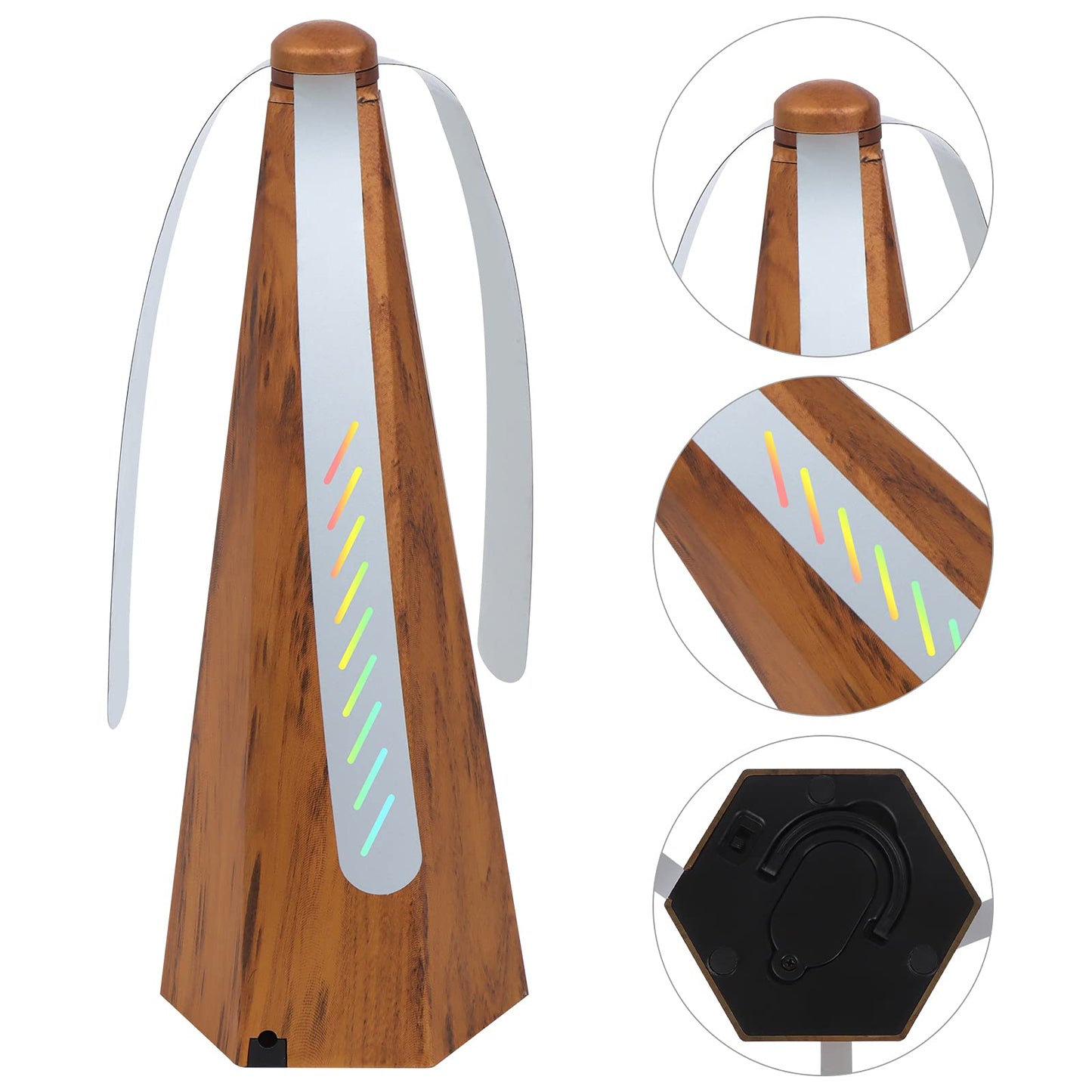 3 PCS Fly Fan for Tables Portable Wood Grain Table Fans for Indoor Outdoor