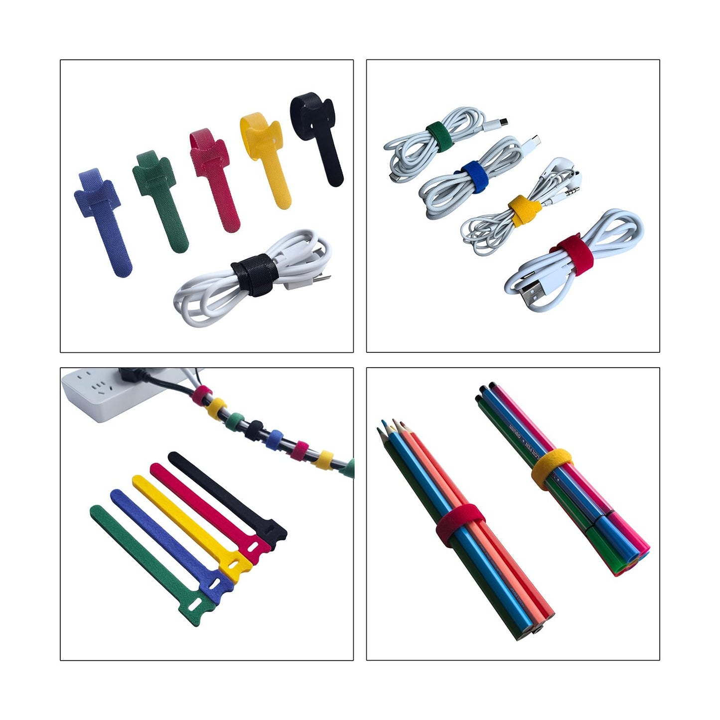 80 PCS 6 Inches Multi-Colour Reusable Cable Ties Cord Straps Multi-Purpose Wire Ties Cord Wrap Hook and Loop Organizer Cable Management,Adjustable