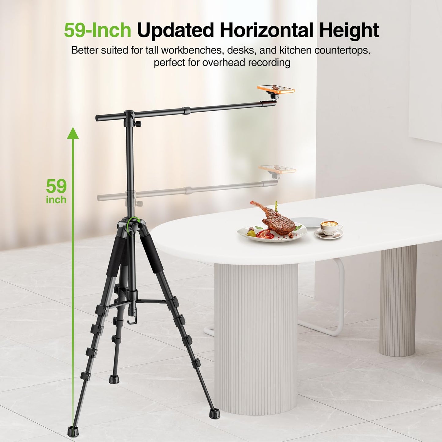 elitehood Magnetic Overhead Tripod for iPhone with 25in Long Extendable Arm