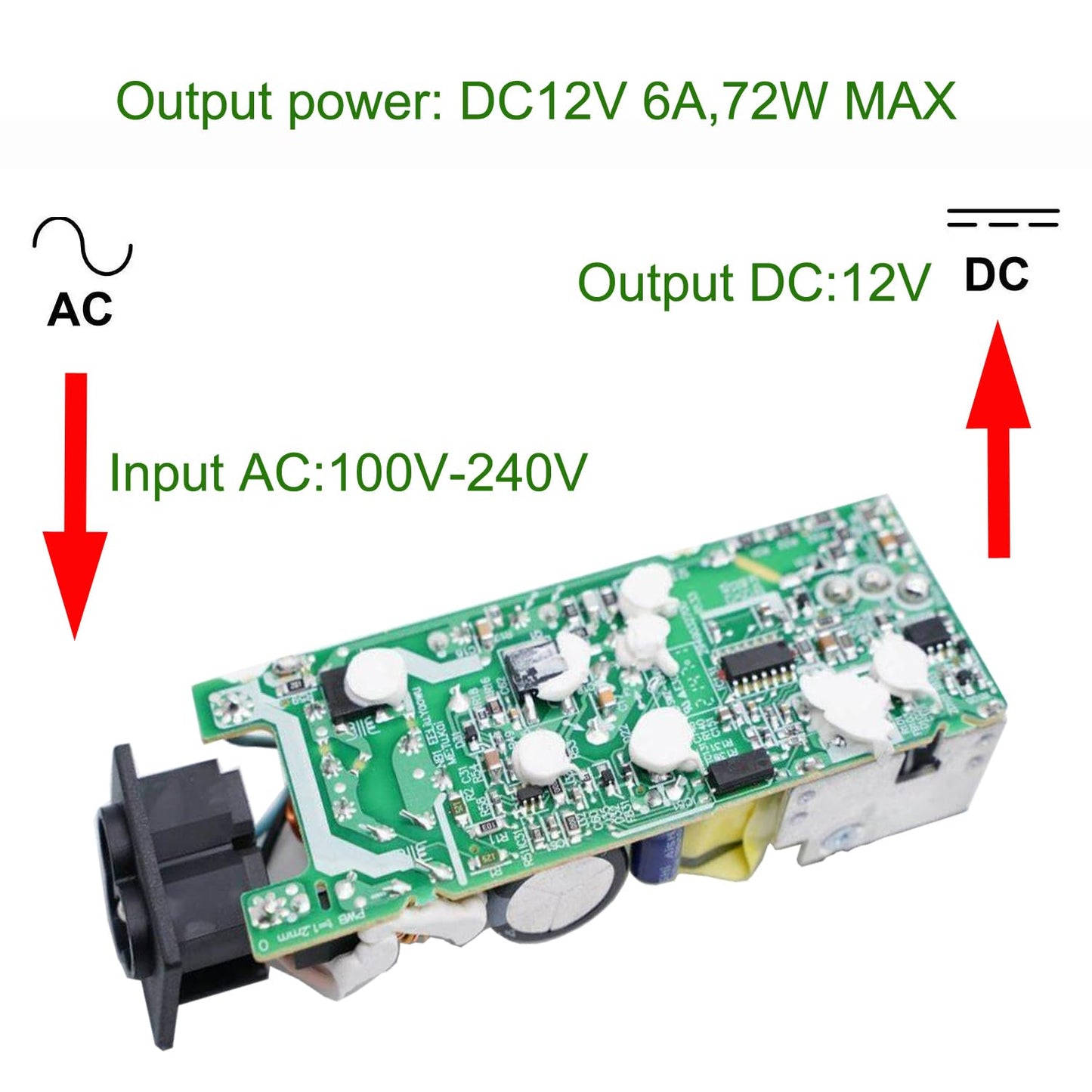 AC to DC Converter 100V-240V to 12V/6A 72W Cigarette Lighter Socket Power Supply Adapter Car Cigarette Lighter Socket for Car Cooler Warmer Air…