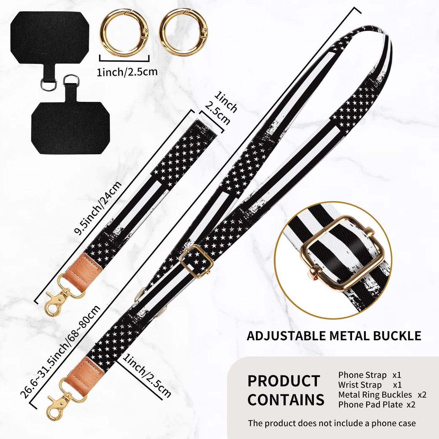 DARUIXZ Phone Lanyard Crossbody Wrist Strap, Universal Adjustable Neck Strap for Phone Case Keys ID Badges, Phone Accessories Travel Essential