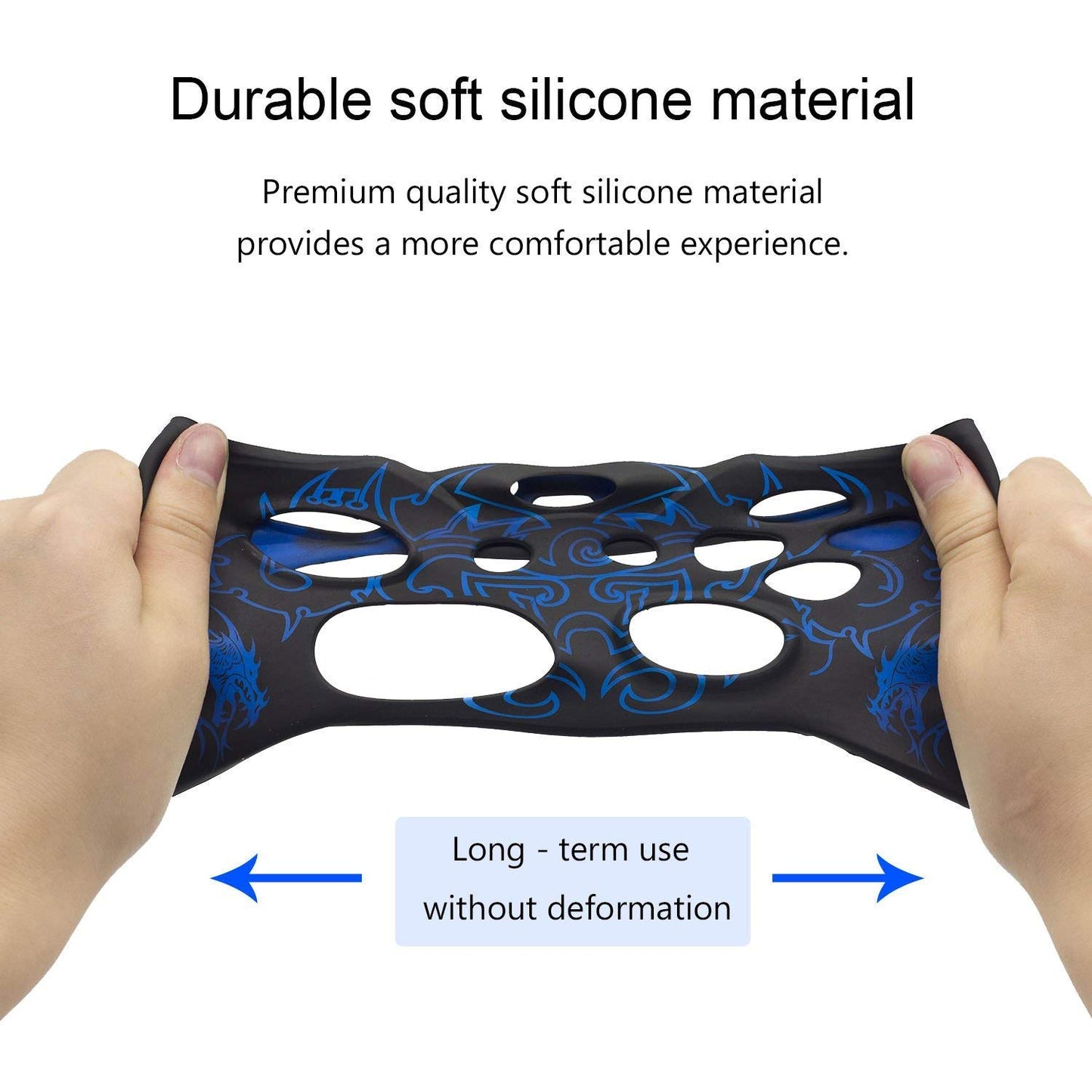 Skin for PS4 Controller, BRHE Anti-Slip Grip Silicone Cover Protector Case Compatible with PS4 Slim/Pro Wireless/Wired Gamepad Controller with 2