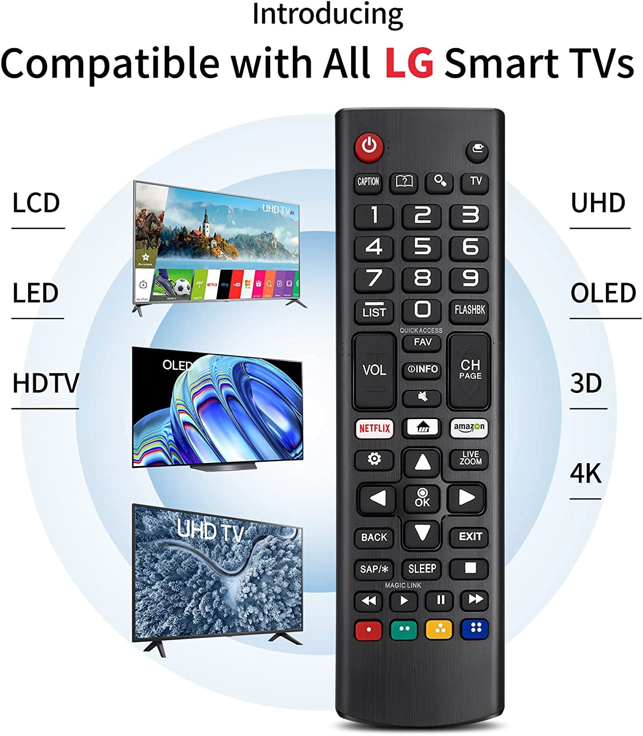 ?Pack of 2? for LG Smart TV Remote Control Replacement,Universal for All LG OLED 3D TVs for AKB75095307 AKB75375604 AKB74915305 AK75675304 AKB76040302