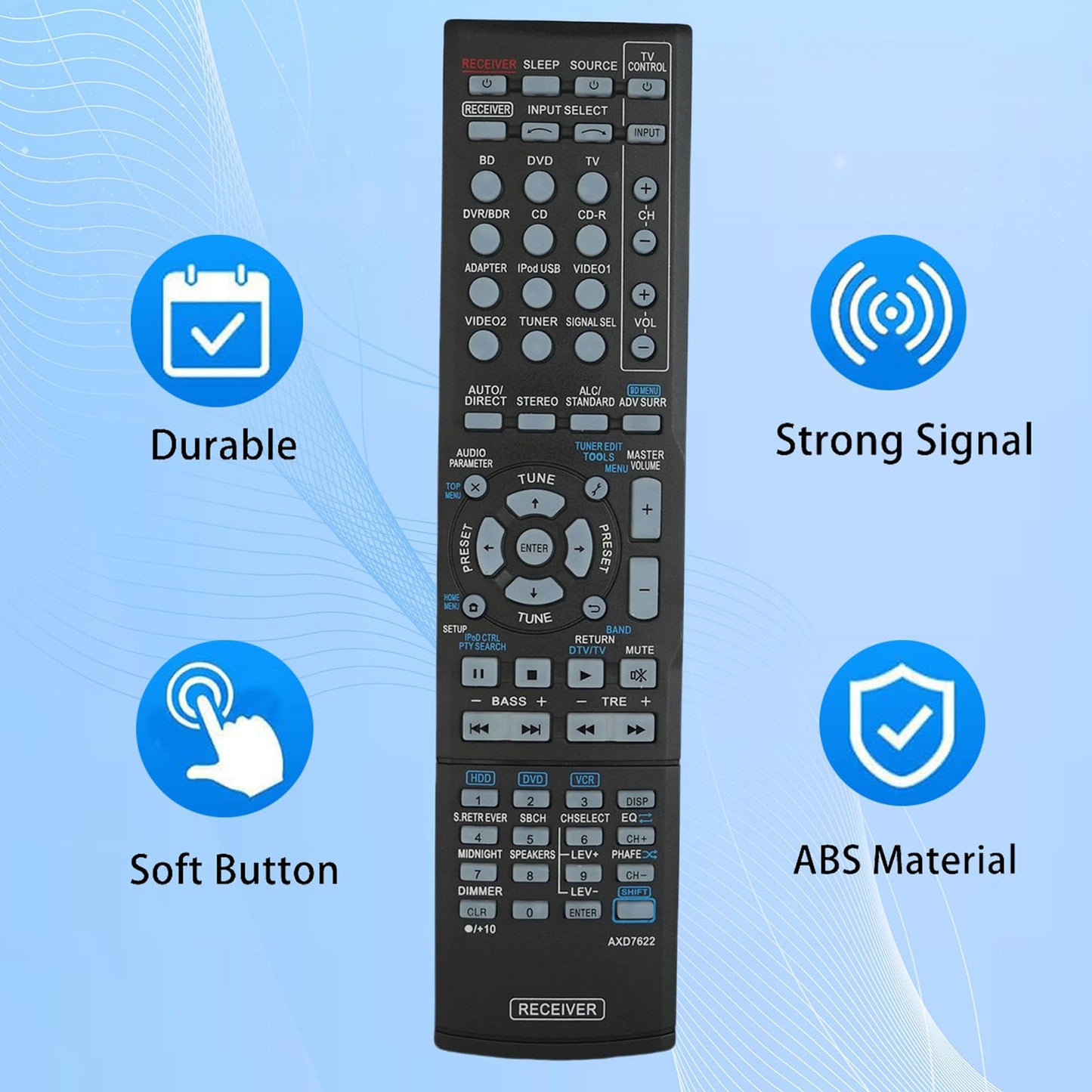 Universal Replacement AXD7622 Remote Control for Pioneer AXD7624 VSX-23TXH VSX-921-K VSX-523-K AV A/V Audio/Video Receiver