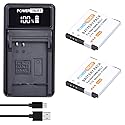 PowerTrust 2Pcs DMW-BCL7 BCL7 BCL7E Battery and LED USB Charger for Panasonic Lumix DMC-F5 DMC-FH10 DMC-FS50 DMC-SZ10 DMC-SZ9 SZ8 SZ3 SZ9 XS1 XS3