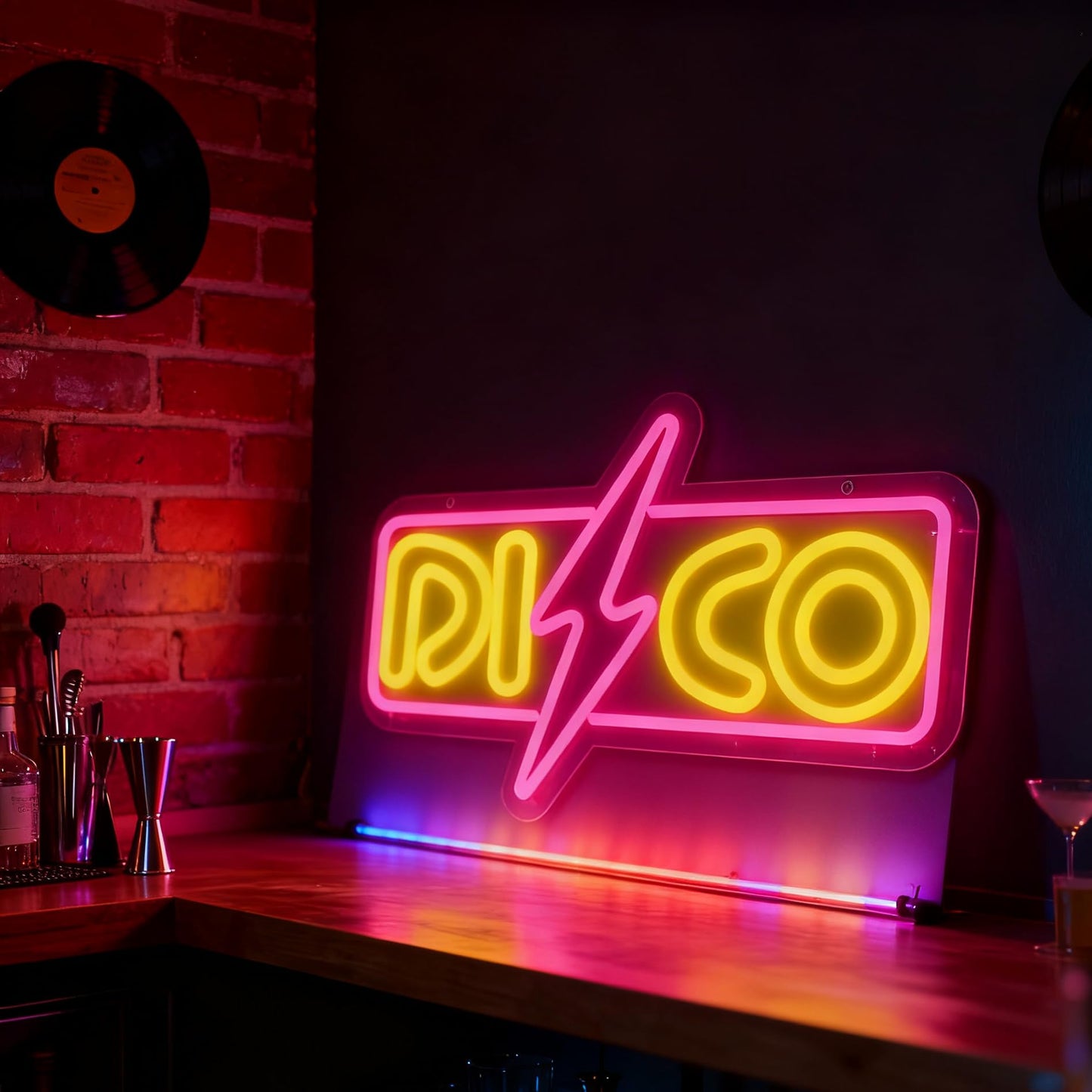 Neonawall Disco Neon Sign for Wall Decor Light Up Letters Led Sign Birthday Party Gifts Led Decorative Night Signs Dance Room Decorations Supplies