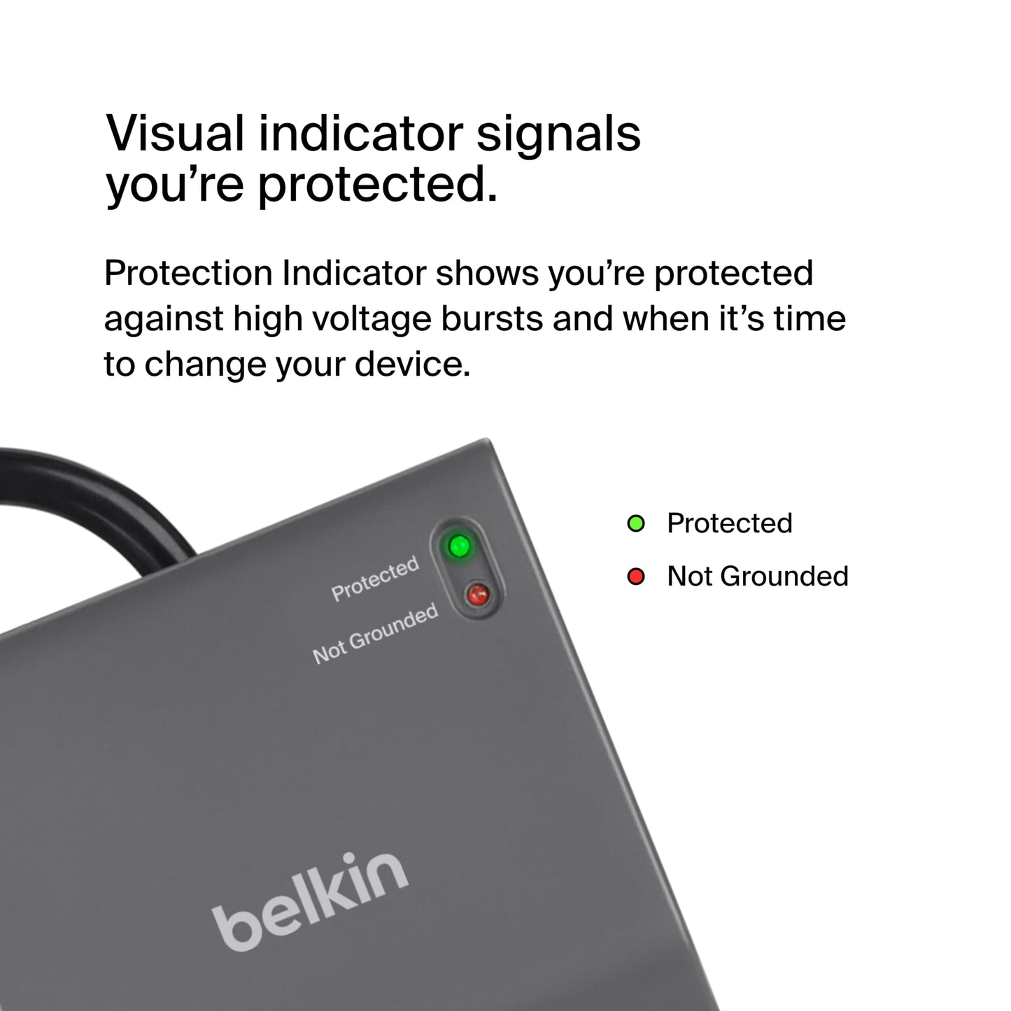 Belkin 12-Outlet Home and Office Series Surge Protector, 8ft Cord, Gray