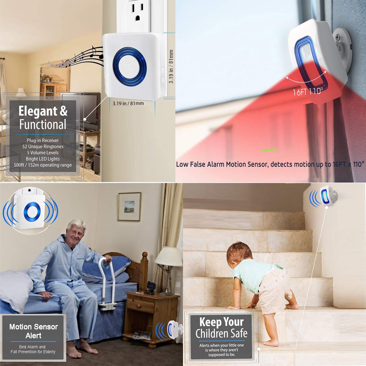 Add on Receiver.Part for Wireless Door Sensor Alarm Or Part for Wireless Motion Sensor Detect Aler(Only One Receiver)
