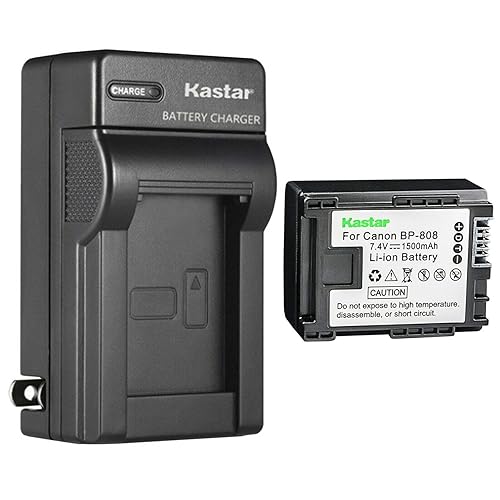 Kastar 1-Pack BP-808 BP808 Battery and AC Wall Charger Compatible with Canon FS10, FS11, FS20, FS21, FS22, FS31, FS40, FS100, FS200, FS300, FS400, HF