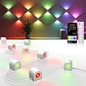 DeckTok 8-Light RGBCW Wall Sconce Light, Up/Down Bedroom Wall Lights, Music Sync, DIY-Styling Color-Changing Wall Lamps for Living Room Party Home