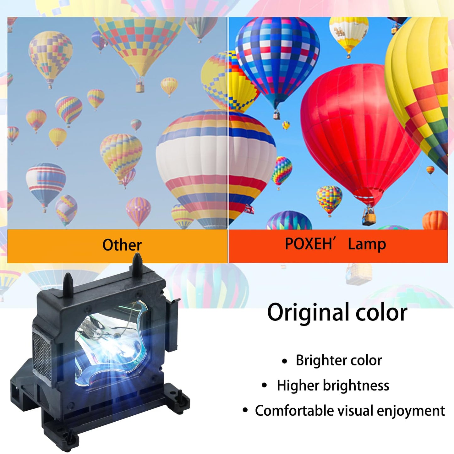 PXOEH A+ Quality LMP-H201 for Sony VPL-HW10 VW90ES HW15 HW20 HW30ES HW35ES HW50ES HW55ES VPL-HW20 GH10 VW70 VW80 VW85 Replacement Projector Lamp