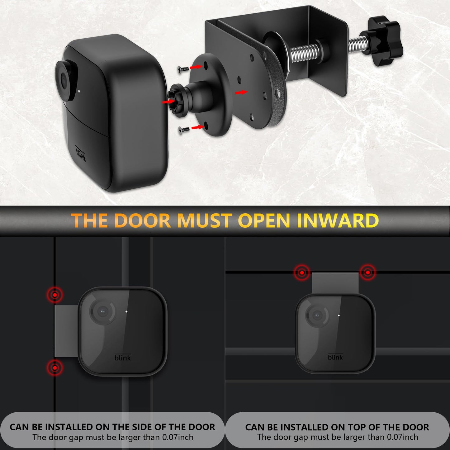 Blink Outdoor Camera Mount - No Drilling Blink Security Camera Mounting Accessories for 4th/3rd Gen & Blink XT2/XT Camera
