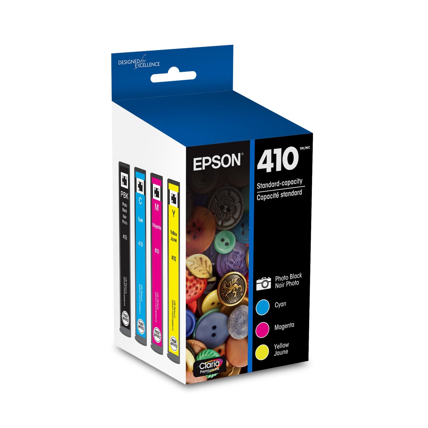 EPSON 410 Claria Premium Ink Standard Capacity Photo Black & Color Combo Pack (T410520-S) Works with Expression XP-530, 630, 640, 7100, 830