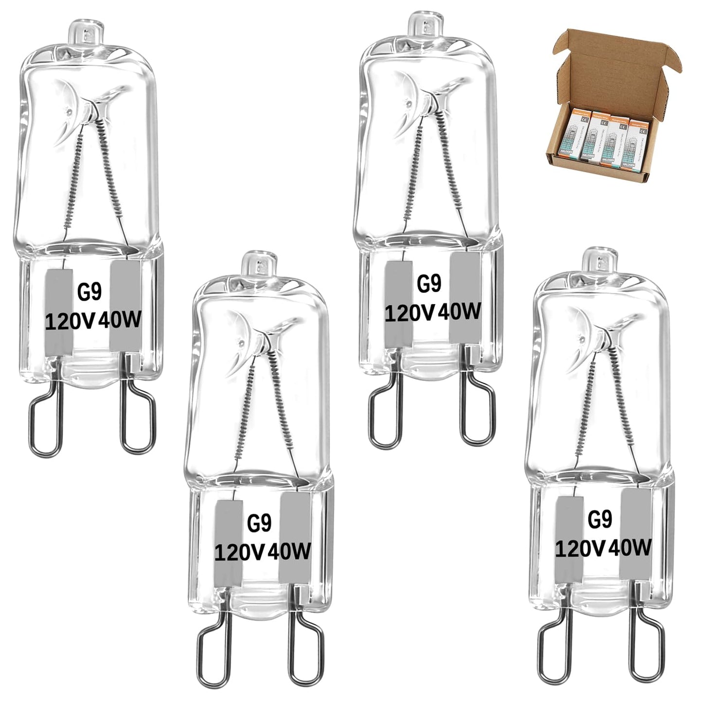 SDRZJX 4PCS G9 120V 40W Lamp Halogen Bulbs Oven Light Bulbs Compatible with GE Electrolux Kenmore Wall Ovens and Ranges Replace#: WB25T10102 AP5790879