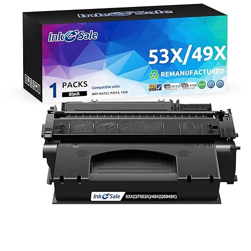 INK E-SALE Compatible Q5949X Q7553X Toner Cartridge Replacement for HP 49X Q5949X 53X Q7553X (Black 1Pack) for use in HP LaserJet P2015dn P2015 P2015d