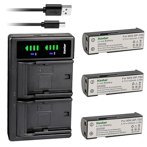 Kastar 3-Pack Battery and LTD2 USB Charger Replacement for Pentax D-LI72 dlI72, Samsung SLB-0637 SLB0637, Sanyo DB-L30 DBL30 Battery, Pentax Optio