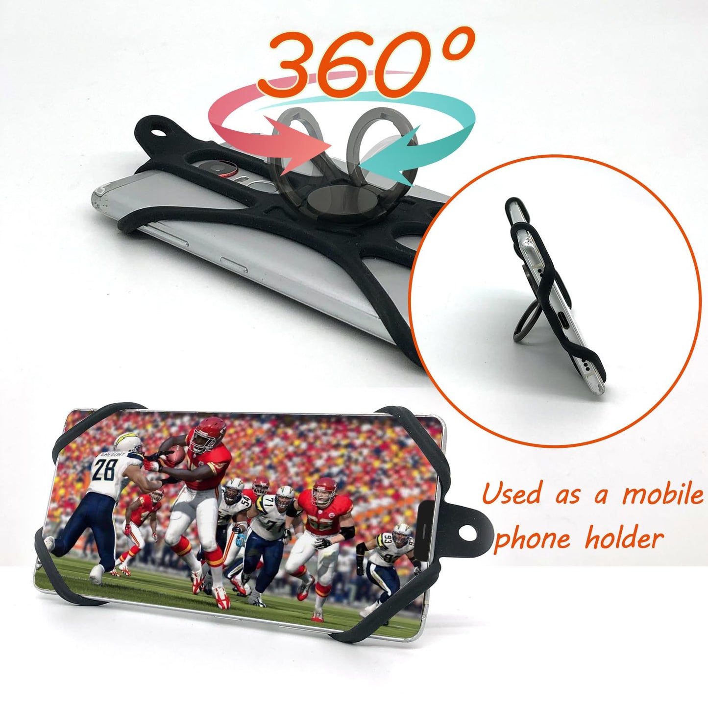 NEECONG Lanyard Holder, Universal Fishing Protect Rugged Phone Tether and Ring Grip, Compatible with Most Smartphones