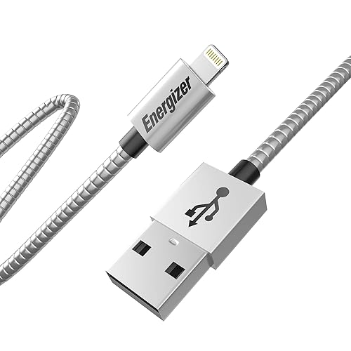 Energizer Metallic Energizer iPhone Charger, Silver (4 Feet)