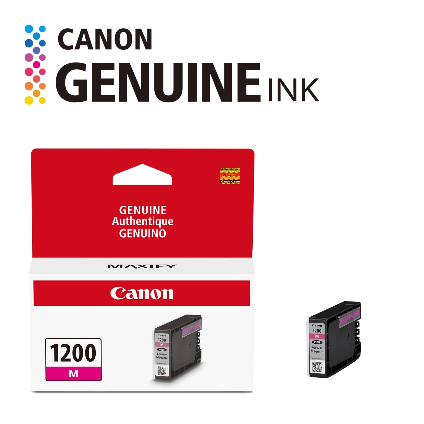 Canon PGI-1200 Genuine Magenta Ink Tank, Compatible with MB2120, MB2720, MB2020, and MB2320 Printers