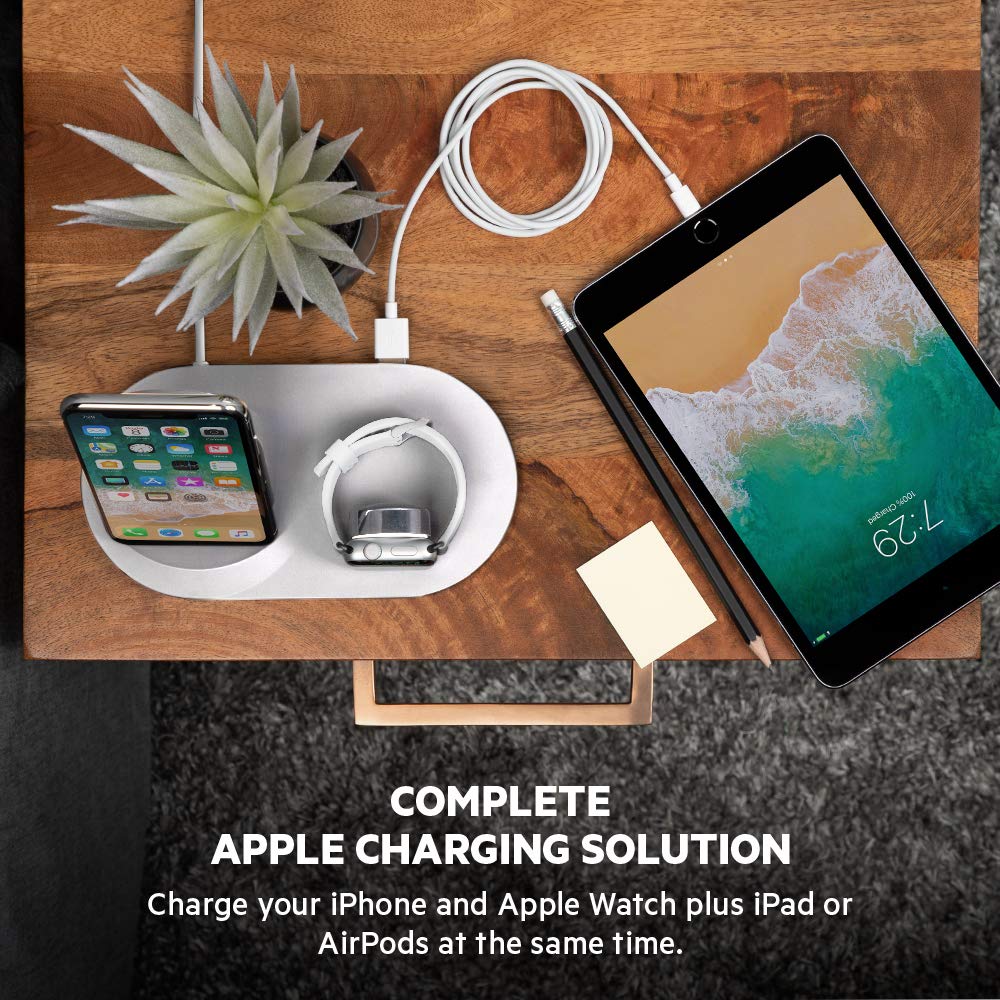 Belkin Boost Up Wireless Charging Dock for iPhone + Apple Watch + USB-A Port (Wireless Charger for iPhone XS, XS Max, XR, X, 8/8 Plus, Apple Watch 4