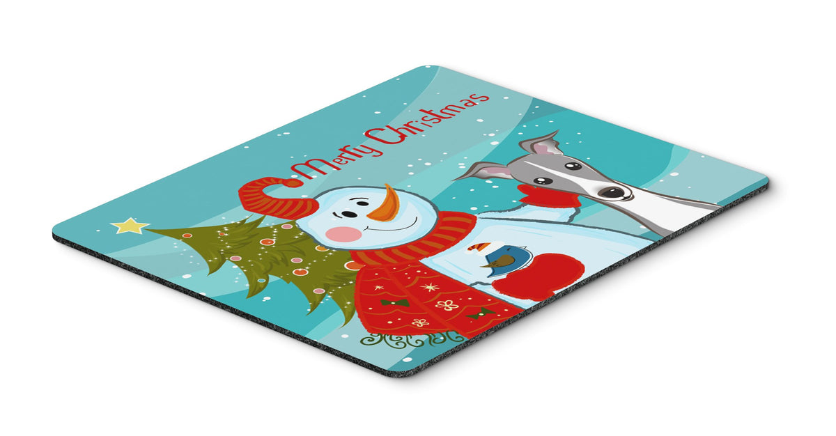 Caroline's Treasures BB1856MP Snowman with Italian Greyhound Mouse Pad, Hot Pad or Trivet, Large, Multicolor