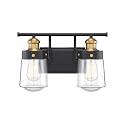 Savoy House 8-2069-2-51 Macauley Industrial Farmhouse Rustic Clear Glass Bathroom Vanity Wall Light, 2-Light 120 Total Watts, 10" H x 15" W, Vintage