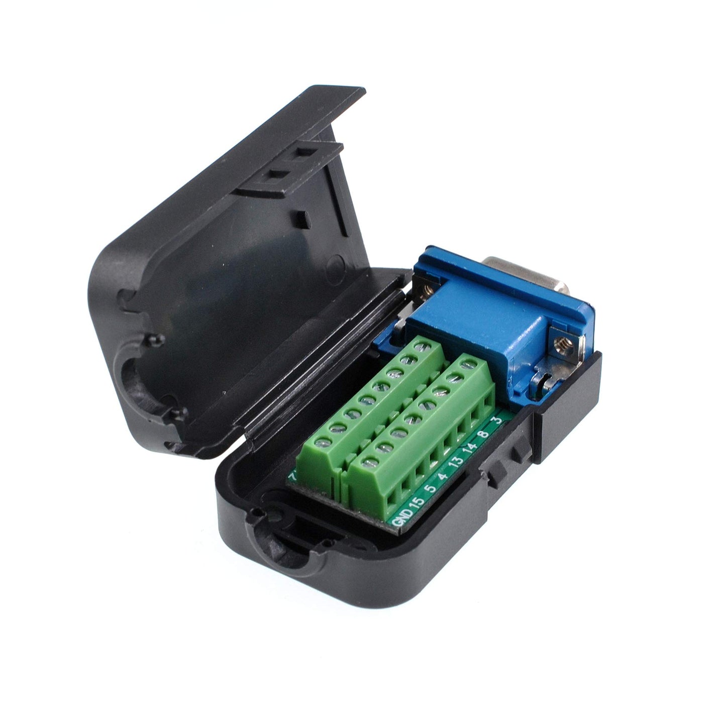 Oiyagai DB15 3+9 D-SUB VGA Female 3Row 15Pin Connector Adapter Screw Terminal Breakout Board Connector Signal Module with Case Free Welding