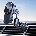 DICMKY Long-arm Wireless Magnetic Car Phone Holder Mount with Cooling Fan & RGB Lights, 15W Fast Charging Auto-Rotate Charger for iPhone