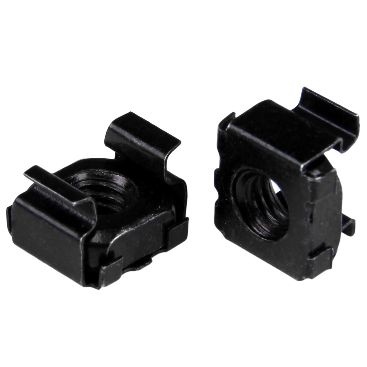StarTech 100-Pack M6 Square Hole Cage Nuts & Tool, 19in/10in, Black, TAA