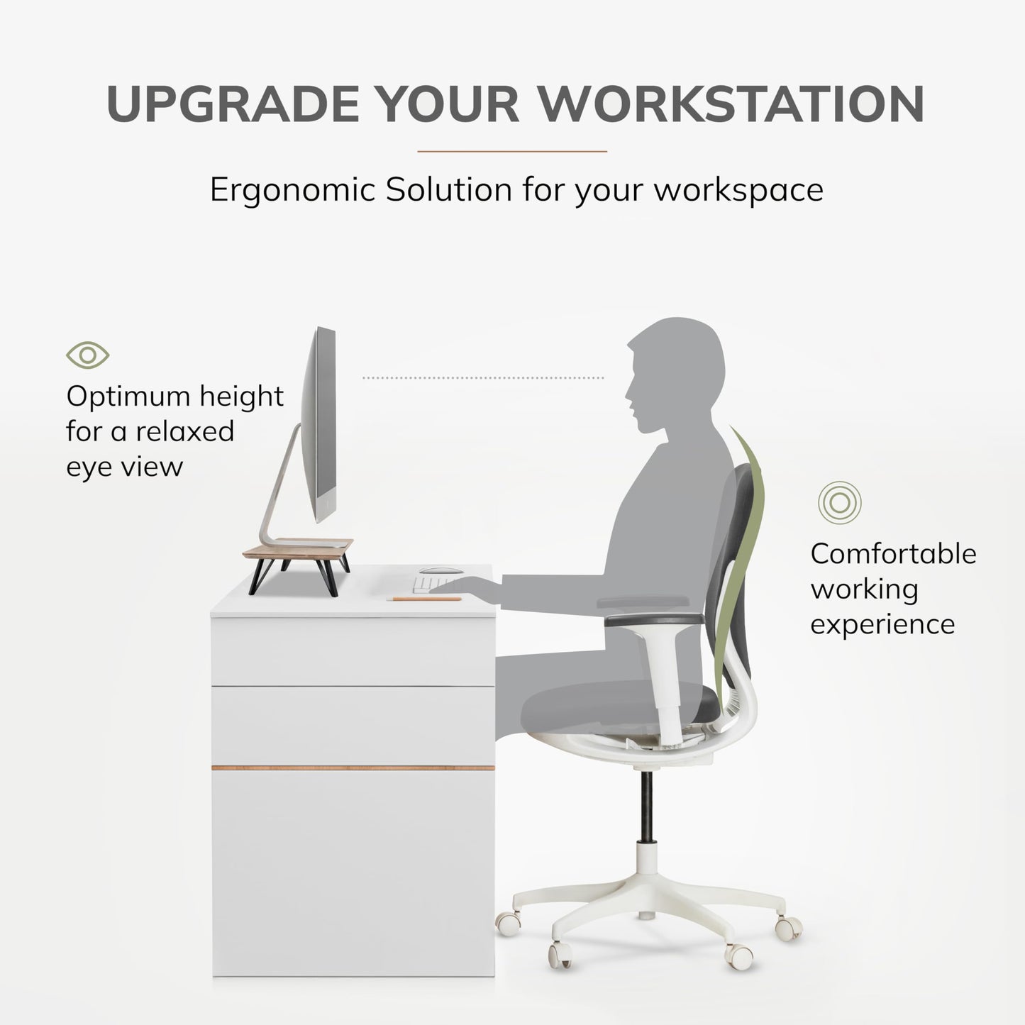 Anji Mountain Monitor Stand - Desktop Organizer & Laptop Riser, Ergonomic Monitor Riser, Space-Saving Monitor Stand for Desk, Durable Construction