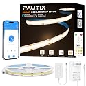 PAUTIX COB LED Strip Nautral White,4000K Dimmable LED Tape Light,CRI93+ Super Bright High Lumen,Compatible with Alexa/Google Assistant,Flexible Strip