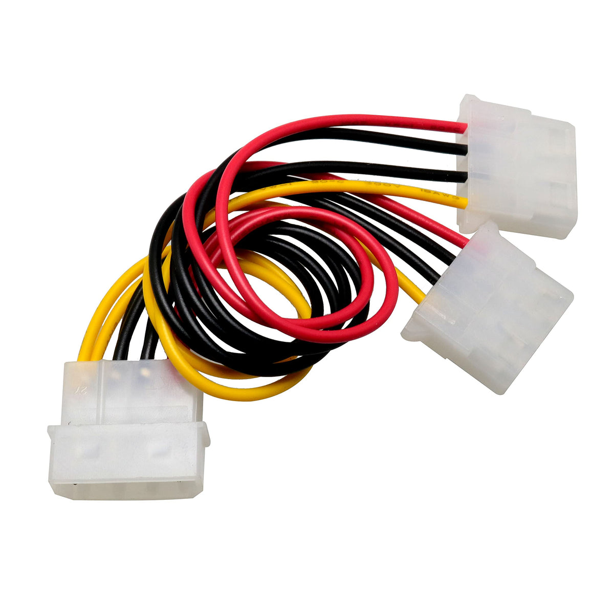 SJZBIN 4 Pin Y-Splitter IDE Extension Adapter 2PCS 20cm/7.9inch 4-Pin Molex Male to Dual Female D-Type Power Cables for Computer Hard Disk and Cooling