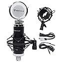 Rockville RCM03 Pro Studio Condenser Microphone, Cardioid Pattern, 30Hz-20kHz Frequency Response, Metal Shock Mount, Includes XLR & 3.5mm Cables, for