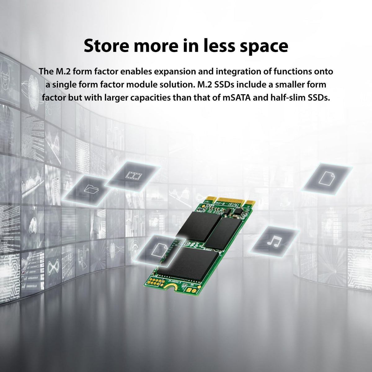 Transcend 128GB MTS430S M.2 SATA III 2242 SSD, Dram Cache, B+M Key